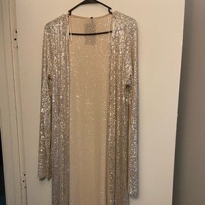 Long silver cardigan